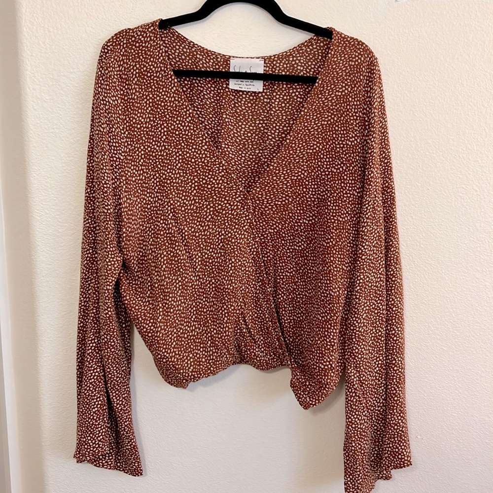 Brown dotted blouse